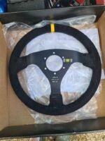 Volant OMP Corsica tulipé 350 mm en peau retournée – Neuf – Image 6